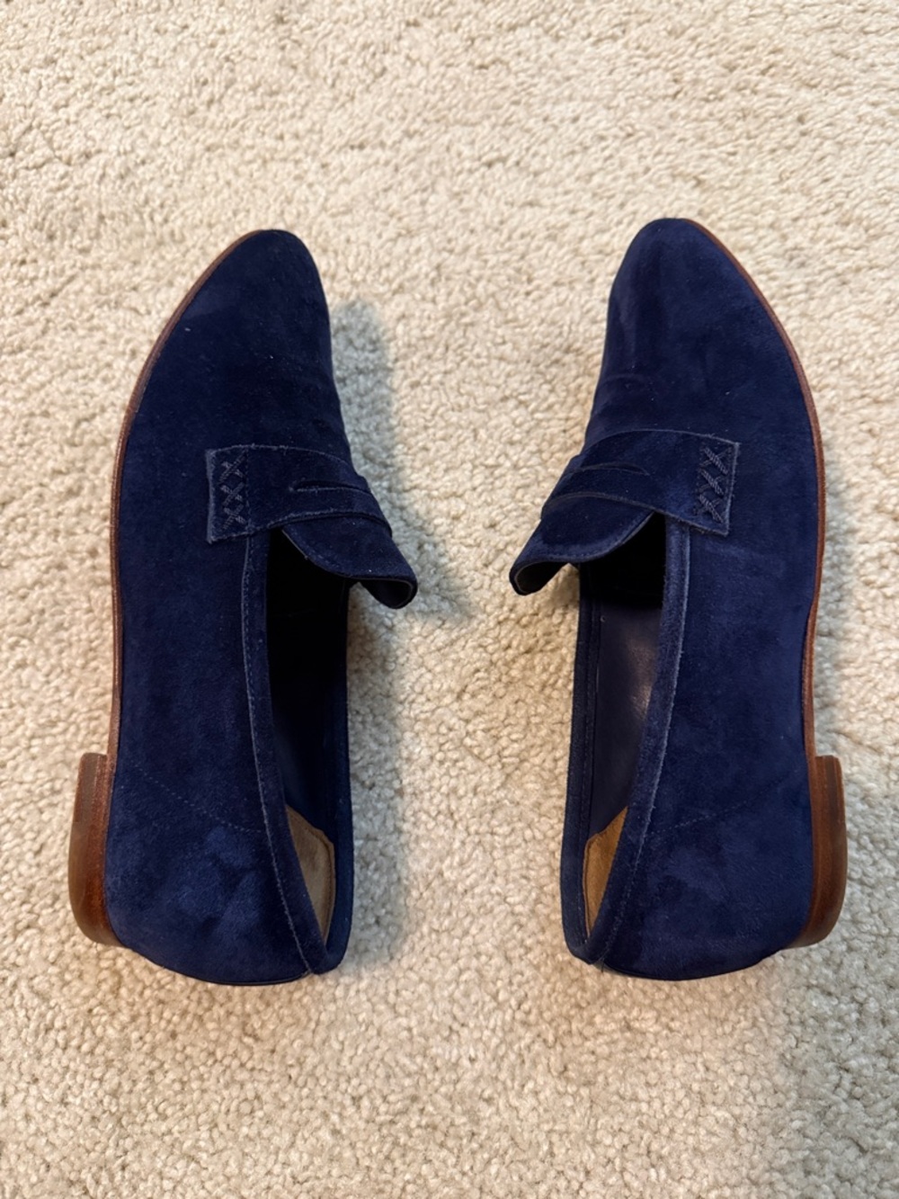 Margaux The Penny - Navy Blue Suede Loafer Flats 36M 6M - Picture 7 of 9